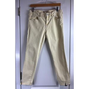 Free People Women's Light Yellow Stretch Cotton Jeans Size 29
